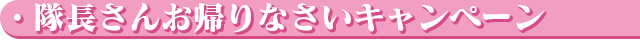 隊長さんお帰りなさいキャンペーン